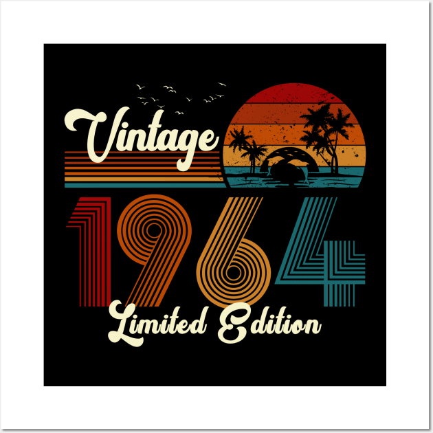 Vintage 1964 Shirt Limited Edition 56th Birthday Gift Wall Art by Damsin